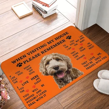 Lütfen Unutmayın Shih Tzu Köpekler Ev Kuralları Paspas Mat Kaymaz Banyo Mutfak Oturma Odası Giriş Halı Halı 40x60cm