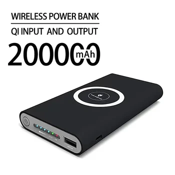 Ücretsiz Kargo Güç Banka 200000 mAh Kablosuz Taşınabilir Şarj 2 USB Telefon ExternalBattery ChargerPoverbankfor İphone ve Android