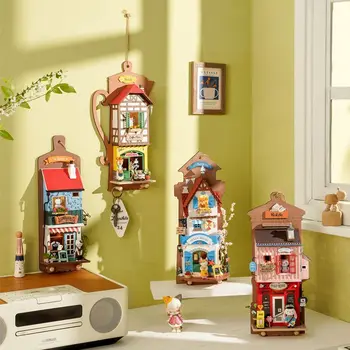 Kitap Nook Raf Ekleme Kitleri Dollhouse Modeli Hayvan Dükkanı Okyanus Ev Duvar Asılı Aşk Postane Duvar Süslemeleri Bebek Evleri