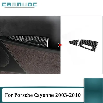 2 Adet Yolcu Yan Arka Kapı Küllük Porsche Cayenne 2003-2010 İçin Karbon Fiber Çıkartmalar Araba İç Dekoratif Aksesuarları