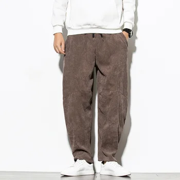 XXXXXL 2023 Yeni Sonbahar Kış Kadife Sweatpants Erkekler Baggy Joggers Moda Streetwear Gevşek Rahat harem pantolon Artı Boyutu M-5XL