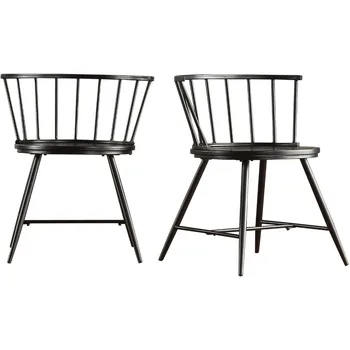 Weston Home Chelsea Yemek Sandalyesi, 2'li Set, Siyah 20,00 X 21,50 X 28,00 inç