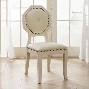 Beyaz Taht yemek sandalyeleri Salon Mutfak Ahşap Ofis Lüks yemek sandalyeleri Salon İskandinav Vanity Sillas Balkon Mobilyaları XY50DC