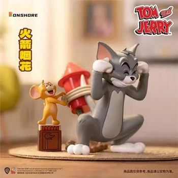 8.5 cm Tom Ve Jerry Anime Figürü Kör Kutu PVC Dekorasyon Modeli Kolye Kawaii Sevimli Bebek Oyuncak Çocuklar İçin Noel Hediyeleri İçin çocuk