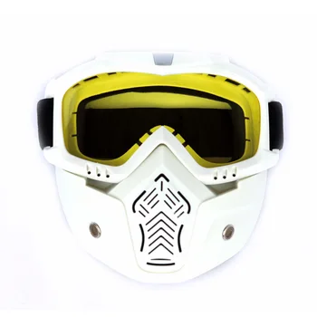 Offroad bisikleti Gözlük Ayrılabilir Yüz Maskesi ATV Kir Bisiklet Güvenlik Gözlükleri Kayak Paintball Maskesi Anti Sis CS Oyunu için Taktik