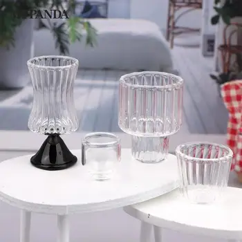 1:12 Evcilik Minyatür Cam Şerit Bardak Suyu Süt çay bardağı Vazo Ev Modeli Dekor Oyuncak Bebek Evi Aksesuarları