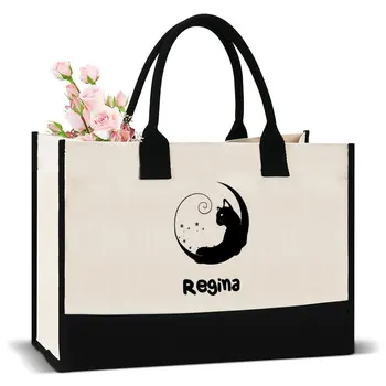 Özel Logo kanvas kadın çantası Alışveriş Eklemek Metin Mektubu Resim Baskı Tasarım Beyaz Unisex Moda seyahat el çantası