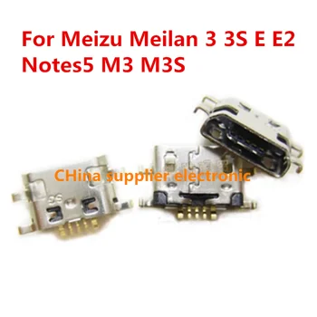 30 adet-200 adet mikro usb jack konnektörü Telefon şarj portu soket dişi Meizu Meilan 3 İçin 3S E E2 Notes5 M3 M3S