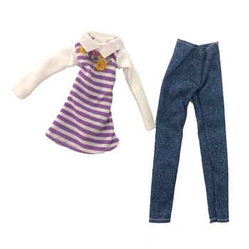 NK 1 Adet Bebek Elbise El Yapımı Elbise Moda günlük giysi İçin barbie bebek Aksesuarları çocuk oyuncakları Kız Hediye