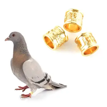 Özelleştirmek Altın Renk Güvercin Yüzük 8mm Metal Kuş Aksesuarları Güvercin Ayak Papağan Bacak Halkaları
