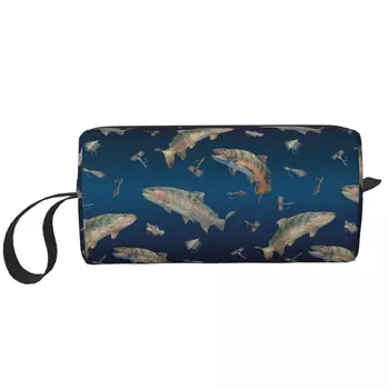 Balık Yüzme Taşınabilir Çanta Makyaj Çantaları Kozmetik Çantası Seyahat Kamp için Dış Aktivite Tuvalet Takı Çantası