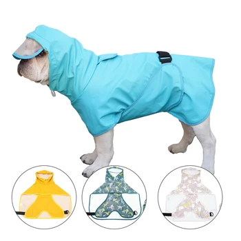 Pet Köpek Yağmurluk Su Geçirmez PU Giysileri Orta Küçük Köpekler için Yağmur Mevsimi Gezi Yağmurluk Açık Köpek Yürüyüş Aksesuarları