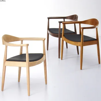 Modern basit katı ahşap yemek sandalyesi Müzakere ofis koltuğu Otel İskandinav Batı Restoran yemek sandalyeleri Özelleştirilmiş Sandalyeler