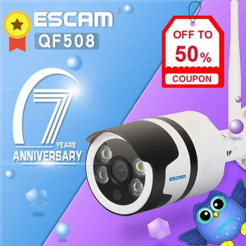 ESCAM QF508 HD 1080 P Kablosuz Wifi İP Kamera Açık Su Geçirmez Gözetim Güvenlik Kameraları Kızılötesi Bulllet Kamera