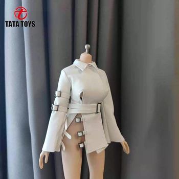 Sınırlı Stok 1/6 Kadın Asker Beyaz PU Rüzgarlık Ceket Kemer Bandaj Bacak Döngü dekorasyon aksesuarı için 12 