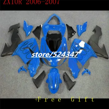 Mavi siyah Fairing kitleri İÇİN KAWASAKI NINJA ZX10R 06-07 ZX 10R 06 07 ZX-10R 06-07 10 R ZX 10R 2006 2007