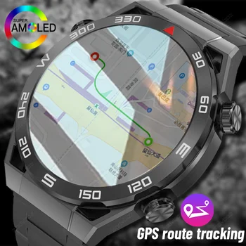 GPS Akıllı İzle Erkekler 1.5 İnç HD Büyük Ekran Hi-Fi Sesli Arama NFC Saatler Pusula IP68 Su Geçirmez EKG Smartwatch Huawei
