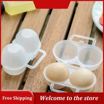 Yumurta saklama kutusu Plastik Mini Kasa Sabit Saplı 2 Izgaraları Yumurta Organizasyonu Açık Kamp Piknik İçin Yeni Dayanıklı Ev Mağaza