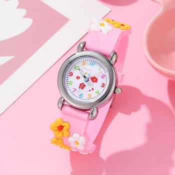 Yeni Çocuk Saatler Karikatür Saatler Pembe Silikon Kuvars Kol Saati doğum günü hediyesi Kız Erkek Çocuk Çalışma Süresi Kız İzle Reloj