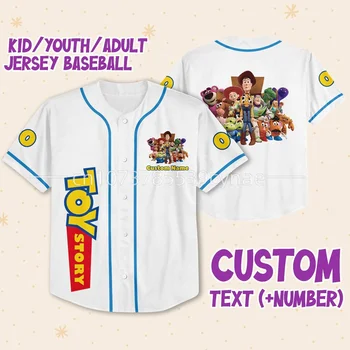 2023 Yeni Oyuncak Hikayesi beyzbol forması Disney Oyuncak Hikayesi Rahat Moda Beyzbol Gömlek Ücretsiz Özelleştirilmiş Adı Rahat Gömlek