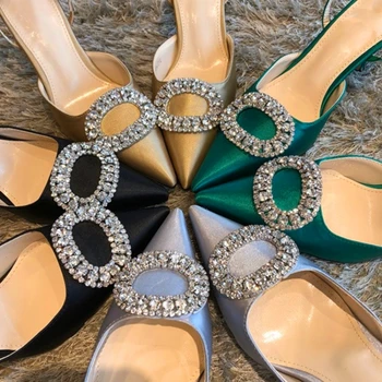 Gelin ve Nedime Düğün Ayakkabı 2023 Sonbahar Stiletto Yüksek Topuklu Kadın Taklidi Sivri Burun Kız Sandalet