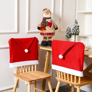 1/3 Adet noel sandalyesi Kapak Noel Noel Baba Şapka sandalye kılıfı Noel Dekorasyon Masa Yeni Yıl Süsleme Noel Hediyesi