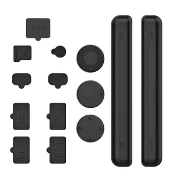 DustPlug İçin SwitchOLED Seti Siyah Silikon Toz Geçirmez Kapak Stoper Toz Fiş Kutusu Konsolu Anti Toz Kapakları GameConsole Aksesuarları