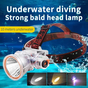 LED güçlü ışık yakalamak deniz sualtı profesyonel süper parlak dalış şarj far