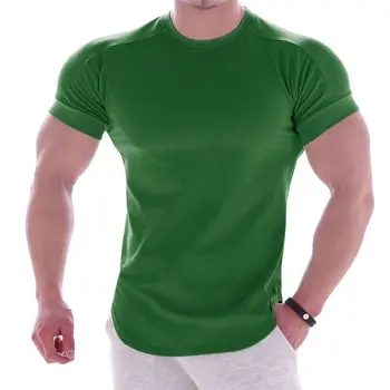 2023 Yaz Erkek Spor Giyim Moda Sıkı Üstleri Spor Egzersiz Vücut Geliştirme Fitness T shirt Erkek Kısa Kollu Hızlı Kuru T-Shirt