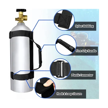 Taşınabilir Tüplü Dalış Tankı Kolu Hava Silindir Taşıyıcı Şişe Tutucu Askı Ayarlanabilir Su Sporları Dalış Aksesuarları