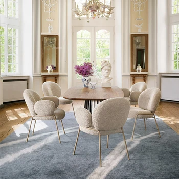 Işık lüks demir yemek sandalyeleri İskandinav Retro yemek odası mobilyası Basit Ev Yatak Odası Soyunma Sandalye Modern arkalığı Koltuk