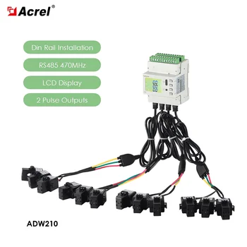 Acrel ADW210-D16 - 4S Din Raylı AC Çok Kanallı 100A/20mA Akım Harici CT Kablosuz Elektrik kWh Enerji Sayaçları