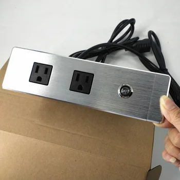 ABD standart Ofis mobilyaları girinti masası Alüminyum alaşımlı panel USB masaüstü sıcak duvar medya hub soket Kontrol ışık anahtarı