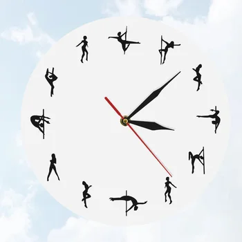 1 adet Kutup Dans Figürü Saat Baskı Saati Duvar Asılı Saat Zaman Göstergesi Cihazı Arka Plan Saati Beyaz olmadan