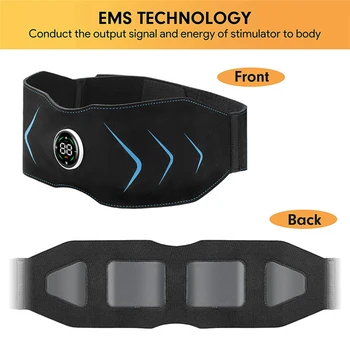 EMS Abs Egzersiz Ekipmanları lcd Ekran Kas Stimülatörü Kemer Silikon Jel Yamalar Erkekler ve Kadınlar için Nefes Örgü USB Şarj