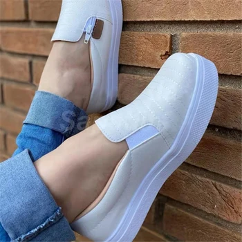 2023 Yeni Kadın Ayakkabı Trendi vulkanize ayakkabı Bayanlar Kama düz ayakkabı Sığ Ağız rahat ayakkabılar Sapatos De Mujer platform ayakkabılar