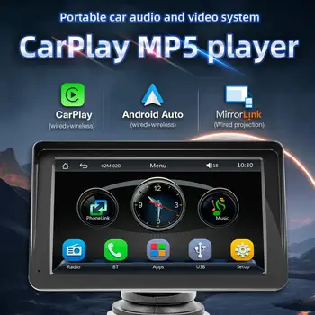Evrensel taşınabilir araç radyosu 7 inç Multimedya Video Oynatıcı Kablosuz CarPlay Android Otomatik Dokunmatik Ekran BMW VW Nissan Benz KİA
