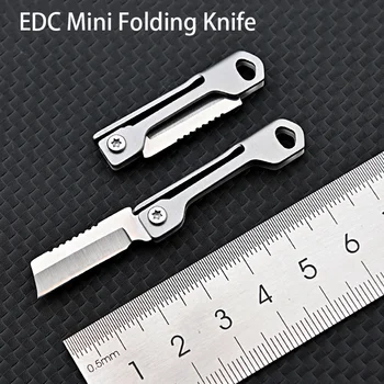 Paslanmaz Çelik Kare Kafa EDC Mini Katlanır Bıçak Keskin Taşıması Kolay Ekspres Teslimat Açma Anahtarlık Taşınabilir Çakı