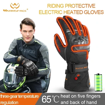 Motosiklet ısıtma eldivenleri bisiklet Yarışı sürme kayak Kış açık spor pil ısıtma eldivenleri su geçirmez kaymaz Sert