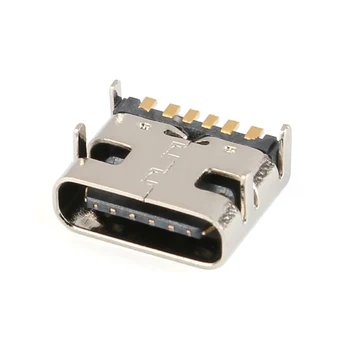 SMT soketli konnektör Cep Telefonu 6 Pin USB 3.1 Şarj Soketi Tip-C Dişi Tip C soketli konnektör dişi konnektör