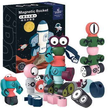 Manyetik Robotlar Yapı blok seti Gezegen Koruyucu Robot Dıy İstifleme Deformasyon Robot Oyuncak Eğitici Oyun Çocuklar İçin Hediye