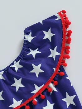 Sevimli küçük çocuklar Amerikan bayrağı baskı Tank Top ve Kot şort 4 Temmuz kutlamaları için ayarla