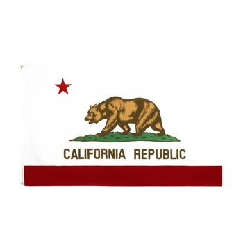 Kaliforniya Bayrağı 90 * 150 cm Baskılı Polyester Asılı Abd Abd Devlet Ayı Kaliforniya Bayrağı