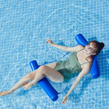 PVC Yaz Şişme Katlanabilir Yüzen Satır Yüzme Havuzu Su Hamak Hava Minder Yatak Plaj Su Sporları şezlong