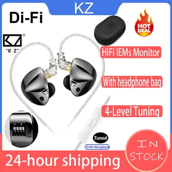 KZ D-FI HıFı IEMs Kulak Kablolu Monitör Kulaklık 4-Level Tuning Anahtarları Canlı Kulak Tıkacı Müzik Devre 3.5 mm Fiş Tasarım Kulaklık