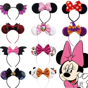 Disney Tema Minnie Mouse Kulak Bandı Çocuklar İçin Kız Giyinmek Karikatür saç aksesuarları Cadılar Bayramı Küçük Denizkızı Festivali Parti