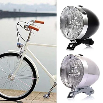 2023NEW Gece bisiklet ışık 3 LED Klasik bisiklet farlar Bisiklet retro başkanı ön sis emniyet lambası tutucu