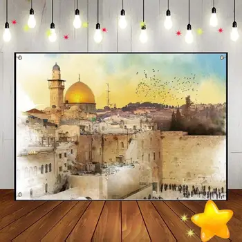 Kudüs Batı Duvarı Shana Tova Sukkot Sukkah Yom Kippur Purim Fısıh Özel Doğum Günü Zemin Arka Plan Parti Dekorasyon