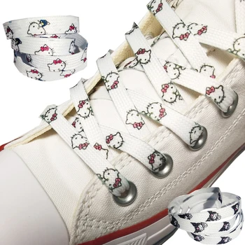 120/150CM Hello Kitty Kawaii Kuromi Benim Melodi Ayakabı Anime Karikatür Moda Düz Ayakkabı Dantel Aksesuarları Hediyeler Oyuncaklar 1 Çift