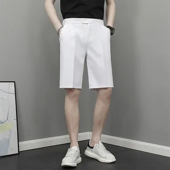 Erkek Giyim 2023 Moda Rahat Erkek Gevşek Yüksek Bel Fermuar Yaz İnce Düz Sadelik Yakışıklı Düz Renk Kargo Şort